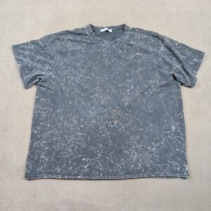Fancy Dream Y2K Acid Wash Oversized Tee 3X Gray Mineral Wash Streetwear Boxy Top